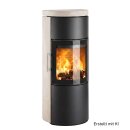 Hwam 3520 (M) Glastür Grau mit Natursteinverkleidung...