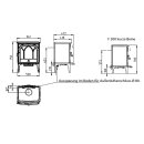 Der Jotul F 200 BP mit Rauchabgang hinten, steht in einem...