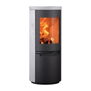 Heta Scan Line 900 schwarz Glastür Speckstein komplett