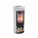 Contura 610G Style weiß Glasfront mit Warmhaltefach Stahltop