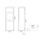 Hwam 4560 (M) Glastür Grau mit Specksteinverkleidung