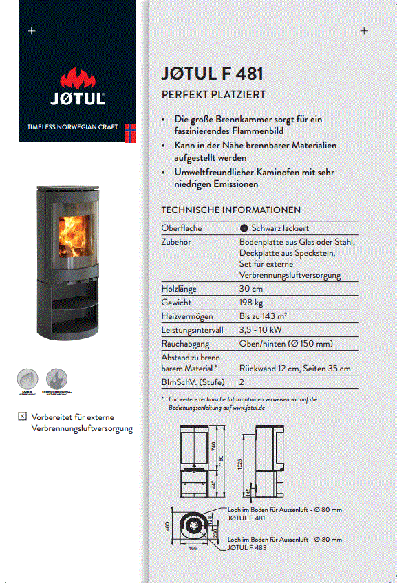 Jotul F 481 - 6 kW - Kaminofen | kaminofen-muenchen